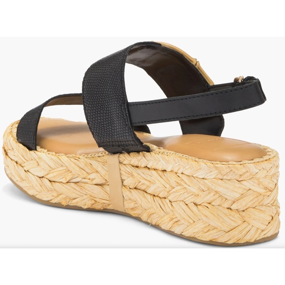 DOLCE VITA NIB CHERA ONYX EMBOSSED LEATHER PLATFORM SLINGBACK SANDAL. SIZE 7.5M - Picture 2 of 13